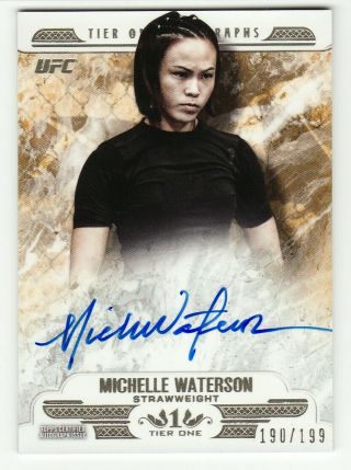 Michelle Waterson 2017 Topps Ufc Knockout On Card Auto 190/199 Karate Hottie