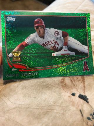 2013 Topps Baseball Mike Trout Angels Emerald Foil 27