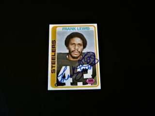 Frank Lewis 1978 Topps 431 Autographed Pittsburgh Steelers Nfl Auto Vintage 70s