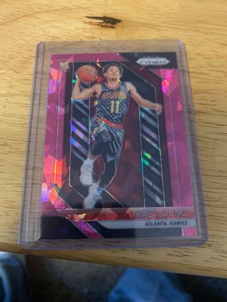 2018 - 19 18 - 19 Panini Prizm Trae Young Rc Rookie Card 78 Pink Cracked Ice.