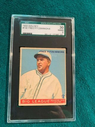 1933 Goudey Fred Fitzsimmons 130 Graded Good Sgc 2