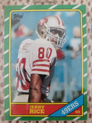 1986 Topps Jerry Rice Rookie Rc 161 Nm,  San Francisco 49ers Psa 9 Or 10