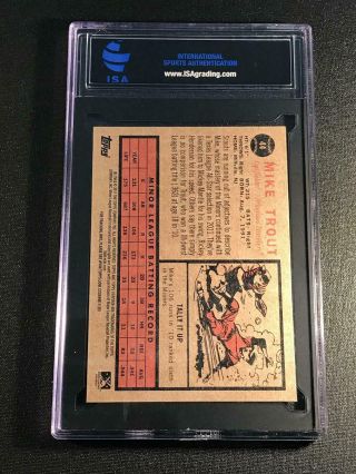 MIKE TROUT 2011 TOPPS HERITAGE 44 ROOKIE RC ISA GRADED GEM 10 2