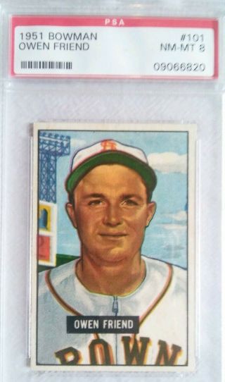 1951 bowman baseball cards lo.  PSA 8 s 86,  101,  164,  180,  248 3