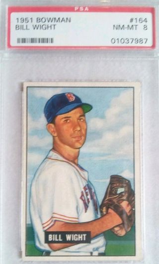 1951 bowman baseball cards lo.  PSA 8 s 86,  101,  164,  180,  248 4