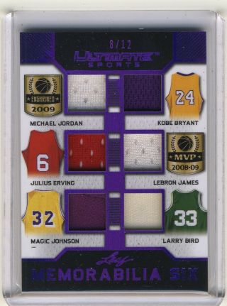 2019 Leaf Ultimate Sports Six 6 Relic Michael Jordan Lebron Magic Kobe 8/12
