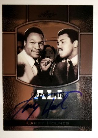 2011 Leaf Ali Opponents Insert Larry Holmes On Card Autographed