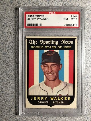 1959 Topps 144 Jerry Walker Psa 8 Baltimore Orioles
