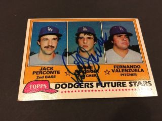 1981 Topps 302 Mike Scioscia Los Angeles Dodgers Signed Baseball Rookie Card Nm