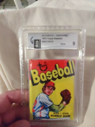 1973 Topps Baseball Wax Pack Authentic Gai Graded Mt - 9