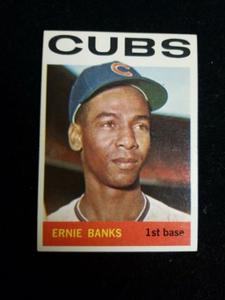 1964 Topps Ernie Banks 55 Baseball Card Nm - Mt