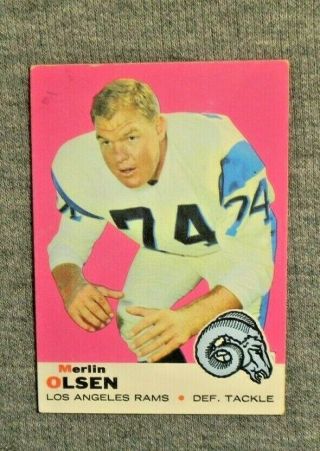 1969 Topps Football 34 Merlin Olsen (los Angeles Rams)