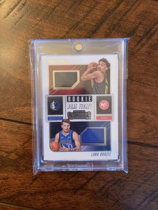 2018 - 19 Panini Contenders Basketball Luka Doncic Trae Young Rookie Dual Jersey