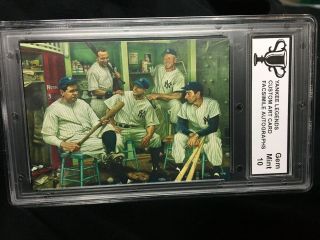 Yankees Legends Autograph Card,  Mantle,  Ruth,  Dimaggio,  Gehrig,  Jeter Graded 10 Ge