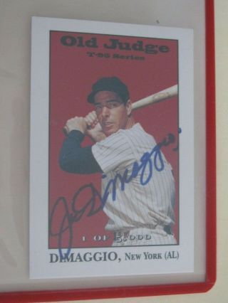 Signature Rookies Joe Dimaggio Signed Old Judge Yankees Autograph Hof