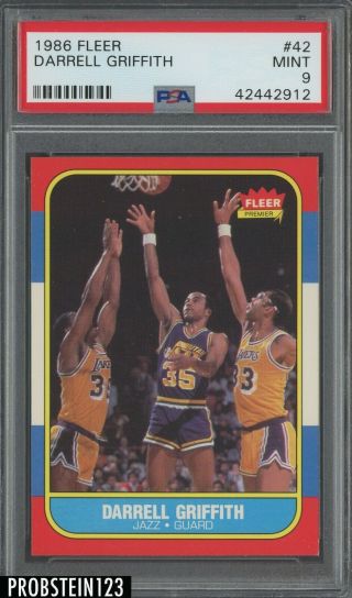 1986 Fleer Basketball 42 Darrell Griffith Utah Jazz Psa 9