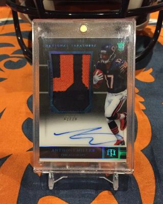 2018 National Treasures Anthony Miller Midnight Rookie Patch Auto 2/20 