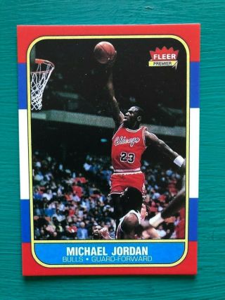 1986 - 1987 Fleer Michael Jordan Chicago Bulls Basketball Reprint Rookie Card 57