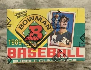 1989 Bowman Baseball Wax Pack Box Bbce
