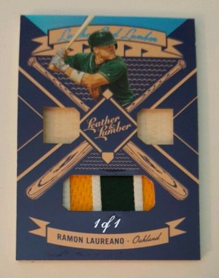 2019 Leather And Lumber Ramon Laureano 1/1 Bat Jersey Patch Card Please Read