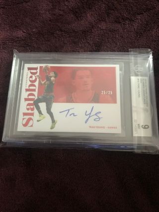 2018 - 19 Panini Encased Trae Young Signatures Slabbed Auto Bgs 9 Autograph 25/25
