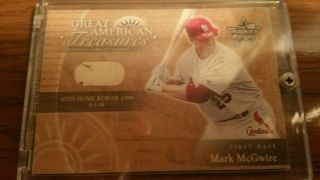 Mark Mcgwire 60 Home Run Ball Great American Treasure 2001 Leaf Rookie And Stars