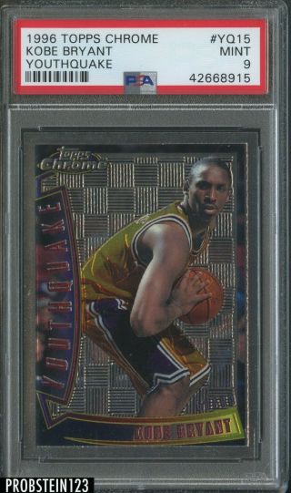 1996 - 97 Topps Chrome Youthquake Yq15 Kobe Bryant Lakers Rc Rookie Psa 9