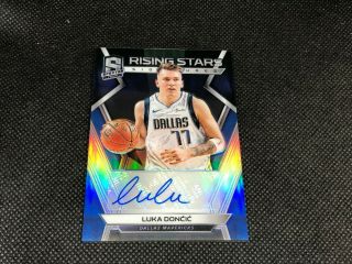 Luka Doncic /75 2018 - 19 Panini Spectra Rc Rookie Rising Stars Auto Autograph