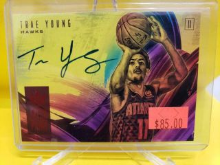 Trae Young 2018 - 19 Court Kings Fresh Paint Auto Rc 76/99,  Fp - Tyg Hawks