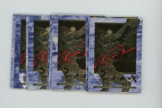 (14) 1996 - 97 Fleer E - X2000 Credentials Michael Jordan 23kt Gold Blue Signature