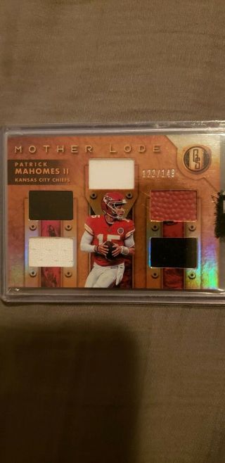 2018 Gold Standard Patrick Mahomes Mother Lode Quad Jersey /149 Chiefs Mvp