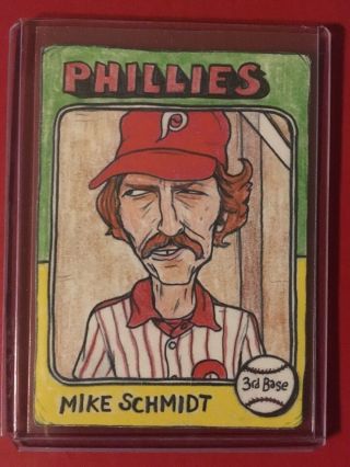 Mike Schmidt 2019 Gummy Arts Trading Cards 1975 Topps Style