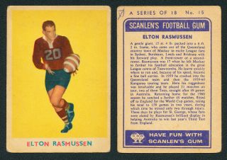 Elton Rasmussen 1963 Scanlens Rugby League Card 15