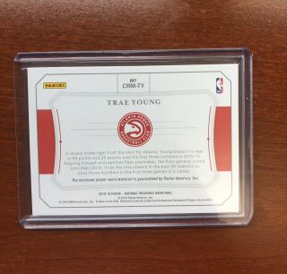 2018 - 19 National Treasures TRAE YOUNG Rookie Colossal 25/25 Number Patch 2