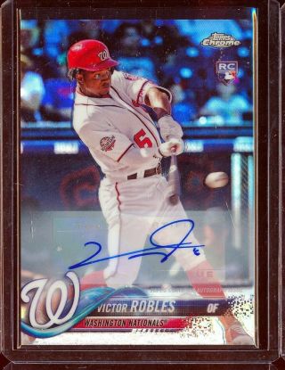 2018 Topps Chrome Update Hmt22 Victor Robles Refractor Rc Rookie Auto Autograph
