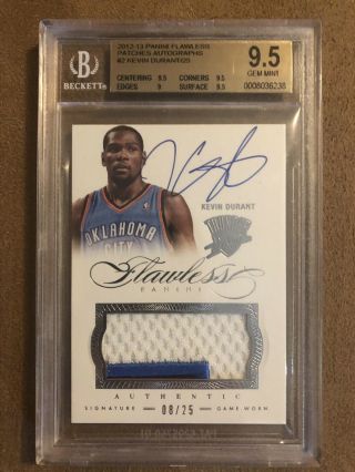 12 - 13 Flawless Kevin Durant - Patch/auto - ’d 08/25 Bgs 9.  5 Gem ‘10 Auto’