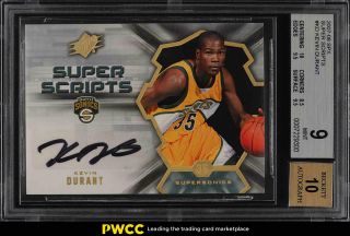 2007 Spx Scripts Kevin Durant Rookie Rc Auto Sskd Bgs 9 (pwcc)