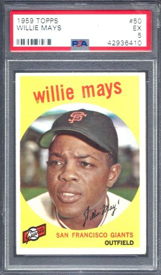 1959 Topps Willie Mays 50 Psa 5 Ex (6410)
