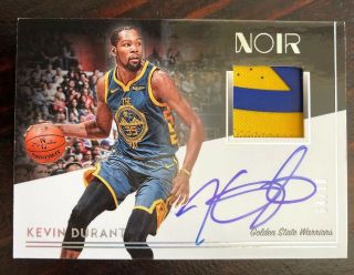 Kevin Durant 2018 - 19 Panini Noir Prime Gold Patch Auto Autograph 04/10 Warriors