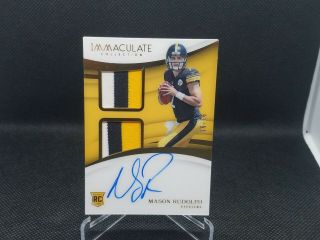2018 Panini Immaculate Mason Rudolph Rpa 3 Color 2 Patch Hard Signed 92/99