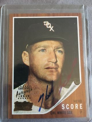2001 Topps Team Legends Herb Score Auto Autograph Chicago White Sox Indians