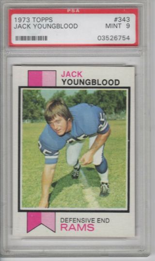 1973 Topps 343 Jack Youngblood Rookie Card Rc Psa 9