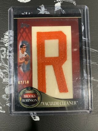 2009 Topps Legends Of The Game Commemorative Jumbo Patch Brooks Robinson 2/50