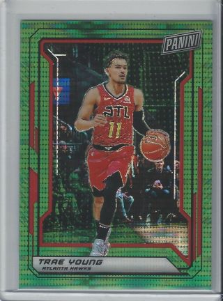 2019 Panini National Gold Pack Trae Young Emerald Green Prizm Rookie /5 Hawks