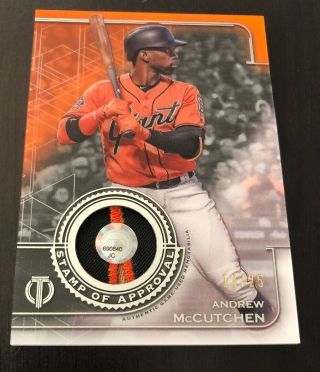 2019 Topps Tribute Stamp Of Approval Andrew Mccutchen 13/25 Giants