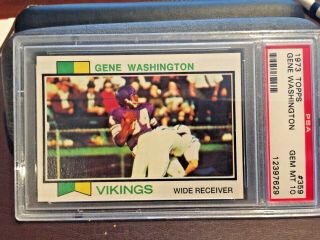 1973 Topps Football 359 Gene Washington Vikings Psa 10 Gem Hot Card
