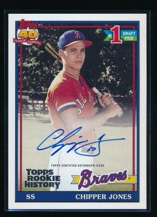 Chipper Jones 2018 Topps Archives Rookie History Auto 24/25 Braves