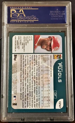 ALBERT PUJOLS 2001 TOPPS CHROME TRADED RC T247 PSA 9 CARDINALS ROOKIE 2