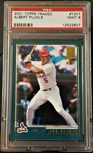 ALBERT PUJOLS 2001 TOPPS CHROME TRADED RC T247 PSA 9 CARDINALS ROOKIE 3