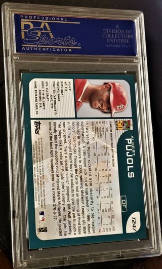 ALBERT PUJOLS 2001 TOPPS CHROME TRADED RC T247 PSA 9 CARDINALS ROOKIE 6